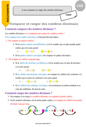 Comment comparer et ranger des nombres décimaux - Cours, Leçon : 7ème Harmos - PDF à imprimer