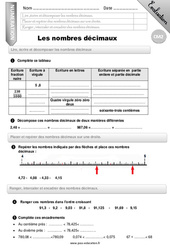 Les nombres décimaux - Examen Evaluation globale - Bilan : 7ème Harmos - PDF à imprimer