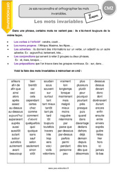 Comment reconnaître et orthographier les mots invariables - Cours, Leçon : 7ème Harmos - PDF gratuit à imprimer