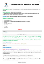 Séquence - Fiche de préparation La formation des adverbes en - ment - Séquence - Fiche de préparation : 7ème Harmos - PDF à imprimer