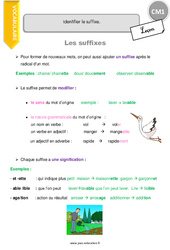 Suffixes - Cours, Leçon : 6ème Harmos - PDF gratuit à imprimer