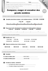 Comparer, ranger et encadrer des grands nombres - Examen Evaluation - Bilan : 6ème Harmos - PDF à imprimer