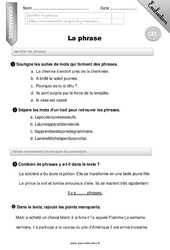 La phrase - Examen Evaluation - Bilan : 4ème Harmos - PDF à imprimer