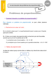 Comment résoudre des problèmes de proportionnalité - Cours, Leçon : 6ème Harmos - PDF gratuit à imprimer