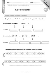 La calculatrice - Examen Evaluation - Bilan : 6ème Harmos - PDF à imprimer