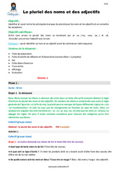Séquence - Fiche de préparation Le pluriel des noms et des adjectifs - Séquence - Fiche de préparation : 7ème Harmos - PDF à imprimer