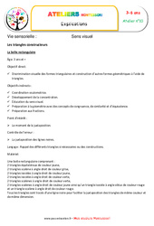 Triangles constructeurs numéro 2 - Vie sensorielle - Montessori - Atelier 10 : 1ère, 2ème, 3ème, 4ème Harmos - PDF à imprimer