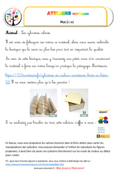 Cylindres colorés - Vie sensorielle - Liste des matériaux : 1ère, 2ème, 3ème, 4ème Harmos - PDF à imprimer