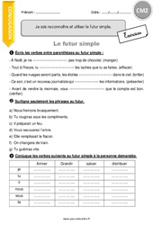 Futur simple - Exercices avec correction : 7ème Harmos - PDF à imprimer