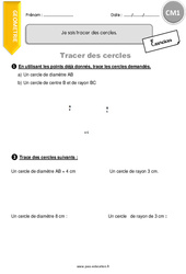 Tracer des cercles - Exercices avec correction : 6ème Harmos - PDF à imprimer