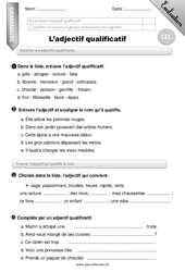 Adjectif qualificatif - Examen Evaluation - Bilan : 4ème Harmos - PDF à imprimer