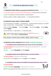 Accorder les adjectifs de couleur - Cours, Leçon : 7ème Harmos - PDF gratuit à imprimer