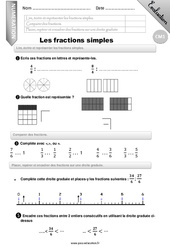 Fractions simples - Examen Evaluation - Bilan : 6ème Harmos - PDF à imprimer