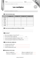 Multiples - Examen Evaluation - Bilan : 6ème Harmos - PDF à imprimer