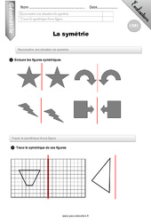 Symétrie - Examen Evaluation - Bilan : 6ème Harmos - PDF à imprimer