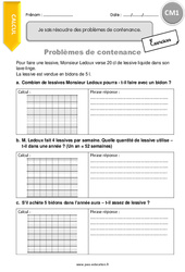 Problèmes de contenance - Exercices  : 6ème Harmos - PDF à imprimer