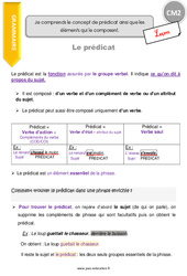 Prédicat - Cours, Leçon : 7ème Harmos - PDF gratuit à imprimer