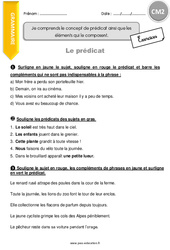 Prédicat - Exercices avec correction : 7ème Harmos - PDF à imprimer