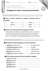 Pronom personnel - Examen Evaluation - Bilan : 4ème Harmos - PDF à imprimer