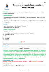 Accorder les participes passés et adjectifs en - é - Fiche de préparation : 7ème Harmos - PDF à imprimer