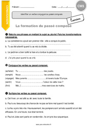 Passé composé - Exercices  : 6ème Harmos - PDF à imprimer