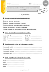 Préfixe - Exercices  : 5ème Harmos - PDF à imprimer