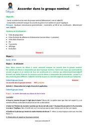 Accorder dans le groupe nominal - Fiche de préparation : 7ème Harmos - PDF à imprimer
