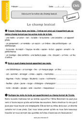 Champ lexical - Exercices  : 6ème Harmos - PDF à imprimer