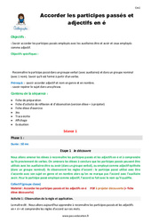 Accorder les participes passés et adjectifs en - é - Fiche de préparation : 6ème Harmos - PDF à imprimer