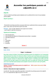 Accorder les participes passés et adjectifs en - é - Séquence - Fiche de préparation : 6ème Harmos - PDF à imprimer