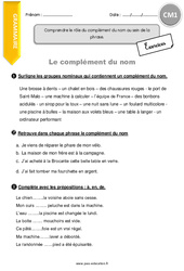 Comprendre le rôle du complément du nom au sein de la phrase. - Exercices  : 6ème Harmos - PDF à imprimer