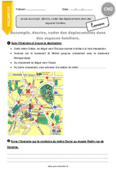 Déplacements dans des espaces familiers - Exercices  : 7ème Harmos - PDF à imprimer