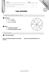 Cercles - Examen Evaluation - Bilan : 6ème Harmos - PDF à imprimer