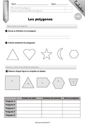 Polygones - Examen Evaluation - Bilan : 6ème Harmos - PDF à imprimer