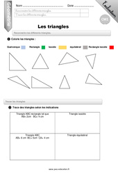 Triangles - Examen Evaluation - Bilan : 6ème Harmos - PDF à imprimer