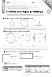 Périmètre d’une figure géométrique - Examen Evaluation - Bilan : 6ème Harmos - PDF à imprimer