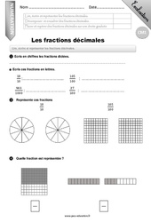 Fractions décimales - Examen Evaluation - Bilan : 6ème Harmos - PDF à imprimer