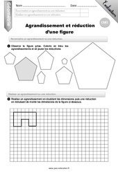 Agrandissement et réduction d'une figure - Examen Evaluation - Bilan : 6ème Harmos - PDF à imprimer