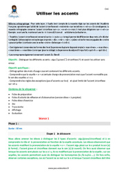 Utiliser les accents - Séquence - Fiche de préparation : 6ème Harmos - PDF à imprimer