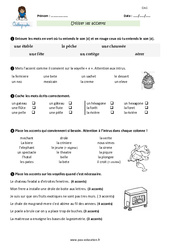 Utiliser les accents - Exercices avec correction : 6ème Harmos - PDF à imprimer