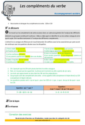 Compléments du verbe - Soutien scolaire - Aide aux devoirs : 7ème Harmos - PDF à imprimer