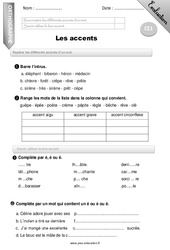 Accents - Examen Evaluation - Bilan : 4ème Harmos - PDF à imprimer