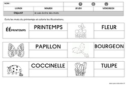 Écriture - Printemps - PDF à imprimer