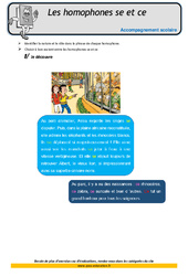 Homophones - se et - ce - Soutien scolaire - Aide aux devoirs : 6ème Harmos - PDF à imprimer