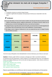 Mots de la langue française - Soutien scolaire - Aide aux devoirs : 6ème Harmos - PDF à imprimer