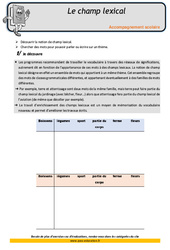 Champ lexical - Soutien scolaire - Aide aux devoirs : 7ème Harmos - PDF à imprimer