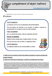 Complément d'objet indirect - Soutien scolaire - Aide aux devoirs : 6ème Harmos - PDF à imprimer