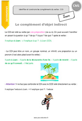 Complément d’objet indirect - Cours, Leçon : 6ème Harmos - PDF gratuit à imprimer