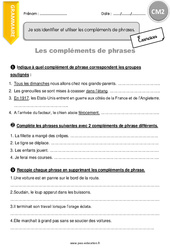 Compléments de phrases - Exercices  : 7ème Harmos - PDF à imprimer