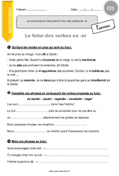 Futur des verbes en - er - Exercices avec correction : 4ème Harmos - PDF à imprimer